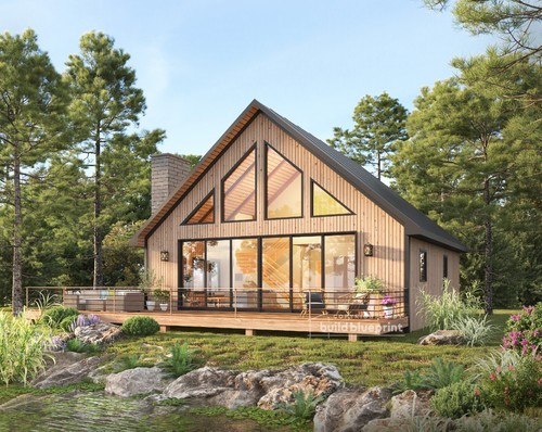 Modern 1675sf cabin loft - modern,